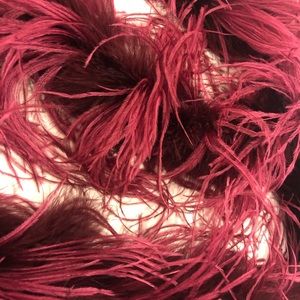 Wine Colored Ostrich Feather Boa Neck Scarf Women